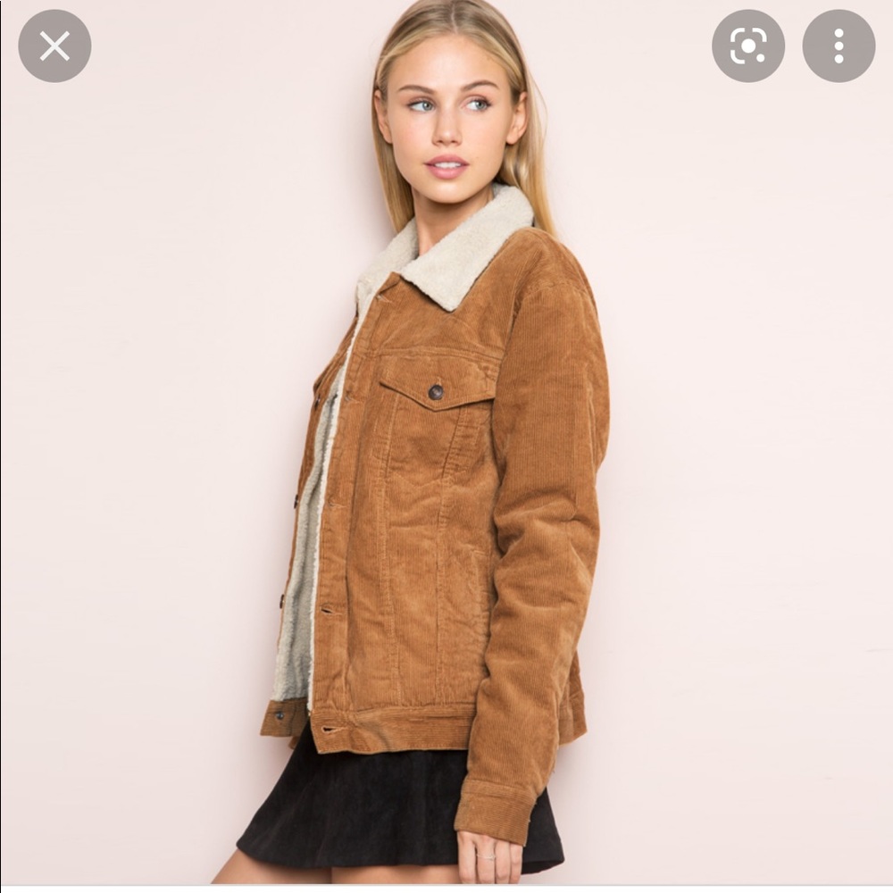 Brown Corduroy Coat with White Fur inside. Women’s M.